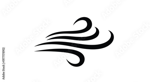 Abstract black swirls resembling wind or flowing water currents