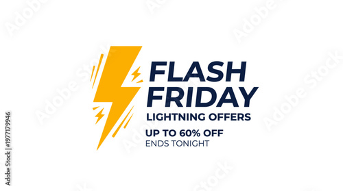 Flash Friday Sale Banner with Lightning Bolt