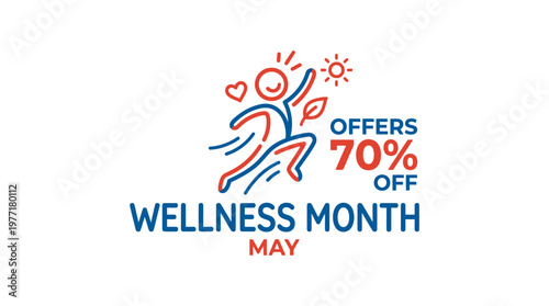 Wellness Month Promotion with Lively Figure