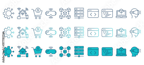 New Technology stock and fill logo set