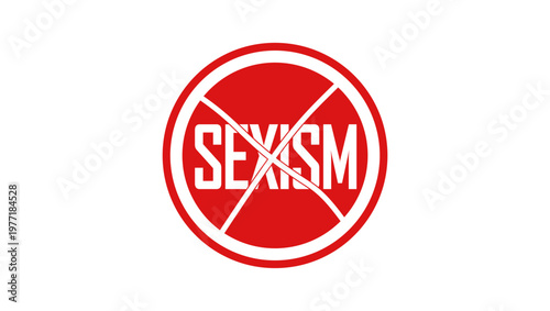 sign antysexism, Gender inequality, sexual inequality, sexism, red isolated silhouette