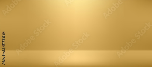 Gold gradient background, empty studio room illustration