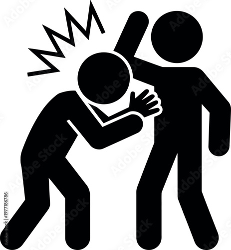 Two figures in a conflict with an electric shock effect between them