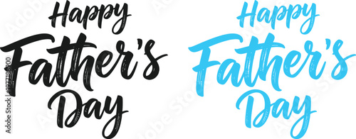 Happy father's day watercolor brush lettering design for celebrating dad and family