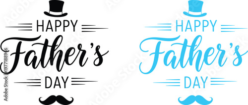 Happy father's day celebrating dad with stylish typography and festive hat designs
