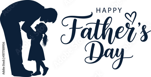 Happy father's day silhouette a loving dad and daughter moment for celebration