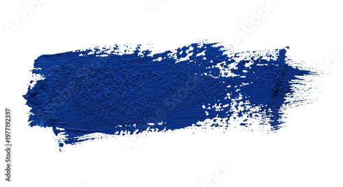 Horizontal smear of thick blue paint texture