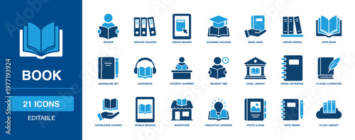 Book solid vector glyph library ebook reader academic success open journal audiobook student learning knowledge sharing mobile reading literature