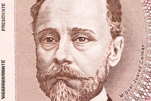 Miguel Angel Juarez Celman a closeup portrait from Argentine money