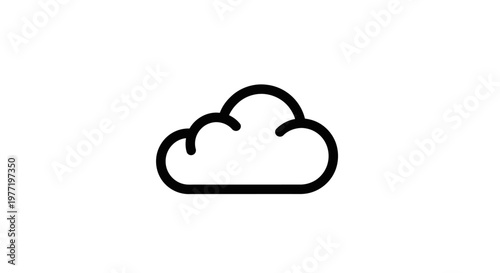 Minimalist cloud icon representing data storage, weather, computing, or abstract concepts