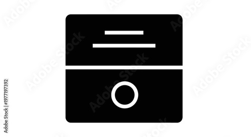 Minimalist Digital Server Icon Representing Technology and Data Storage
