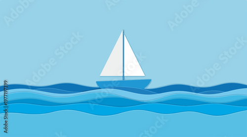 Sailboat on Calm Ocean Water.
