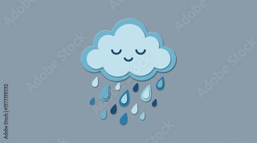 Smiling Cloud with Rain Drops.