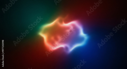 A colorful nebula in space with bright lights