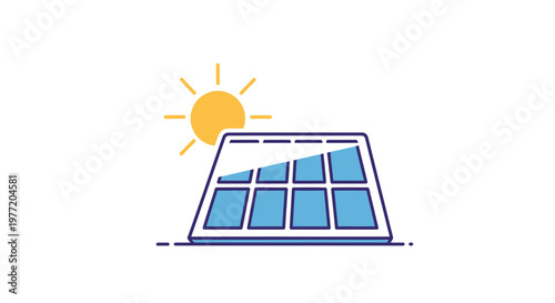 Illustration depicting solar panel technology harnessing sunlight for green energy production