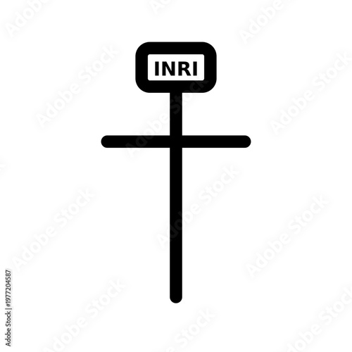INRI sign, crucifix symbol, cross icon, religious vector