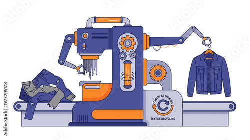 Innovative textile recycling machine transforming old clothes into new apparel