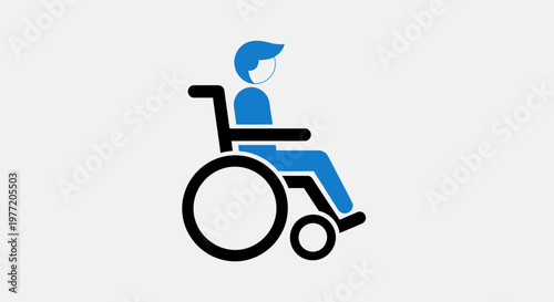 Iconic Representation of Accessibility Depicting a Person Utilizing a Wheelchair for Mobility