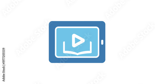 Free Download Iconic tablet illustration representing online educational videos and learning platforms - GFXLoad