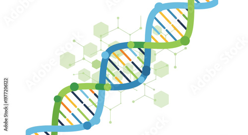 Colorful DNA Double Helix Background – Modern Genetics Science Abstract