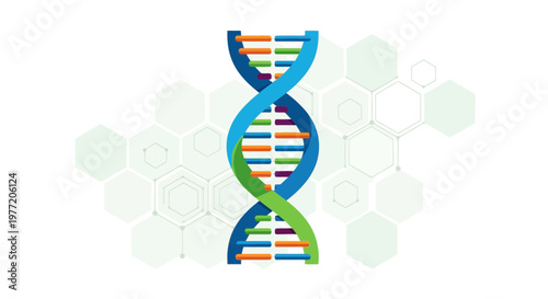 Colorful DNA Double Helix Background – Modern Genetics Science Abstract