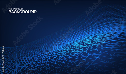 Digital technology data with background network abstract for business communication future. Vector flow science with blue computer futuristic for ai connect line. Tech connection digital.