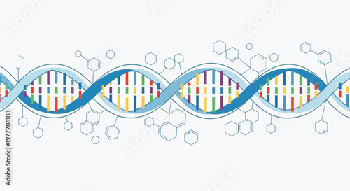 Colorful DNA Double Helix Background – Modern Genetics Science Abstract