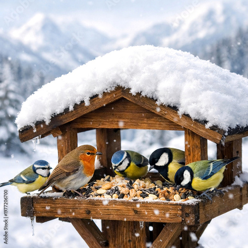 Vogelhäuschen im Winter