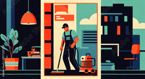 Cleaning service for offices and businesses, including professional janitorial and sanitation solutions for commercial spaces