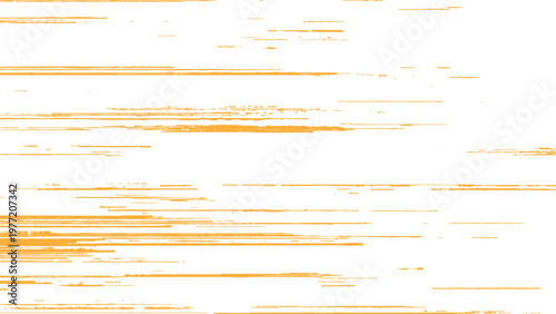 Orange glitch lines on white background digital distortion effect technology error