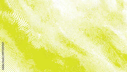 Yellow and white abstract halftone pattern with dots and wavy lines design element graphic resource