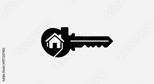 Home ownership key symbol illustration perfect for real estate businesses and related ventures