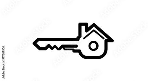 House Key Icon Representing Real Estate Ownership and Property Access Symbol