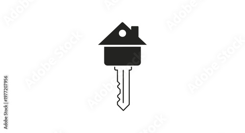 Icon of a House Key Symbolizing Property, Homeownership, and Real Estate Access
