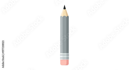 Isolated illustration of a sharpened pencil with an eraser, perfect for graphic design