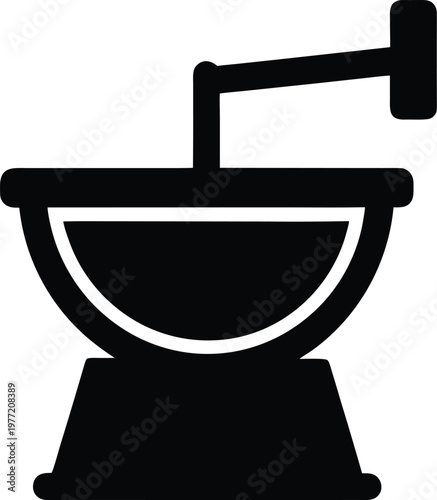 Food Mill silhouette vector art illustration and minimal black and white design