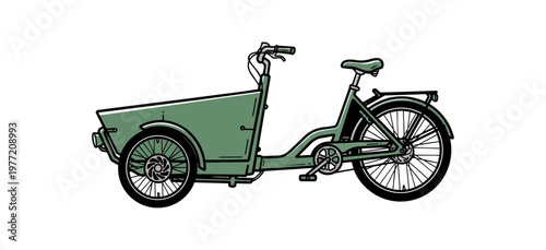 Cargo bicycle illustration against black background