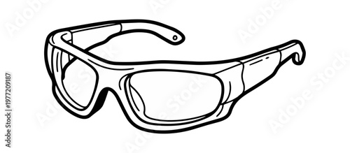 Safety goggles illustration on black background protection equipment