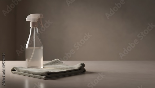 A photorealistic 3D rendering illustrating a cleaning concept, emphasizing hygiene and sanitation for effective housekeeping