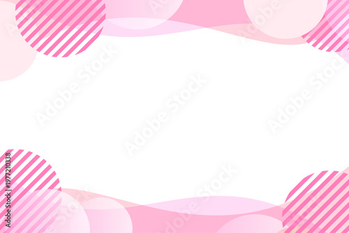 ポップで明るいフレーム コピースペース付きかわいいバナーデザイン　ピンク