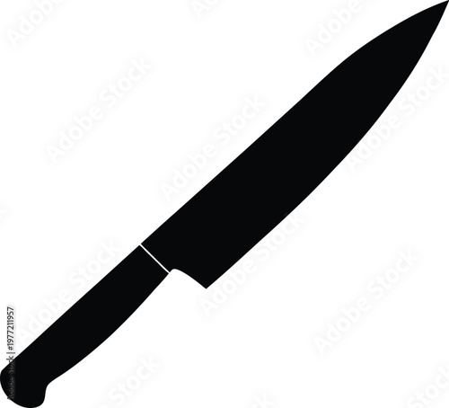 Knife silhouette vector art illustration and minimal black and white design