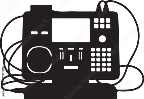 Black, modern, electronic device, communication equipment, vector illustration