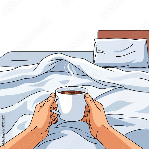 Cozy Morning Coffee in Bed: First Sip Comfort