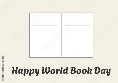 World Book Day open book greeting design