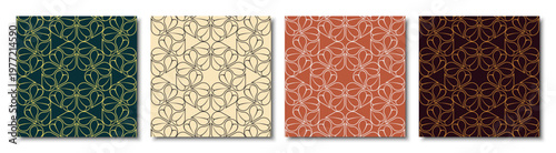 Elegant Gothic Ogee Seamless Pattern Set - Intricate Ornamental Lace