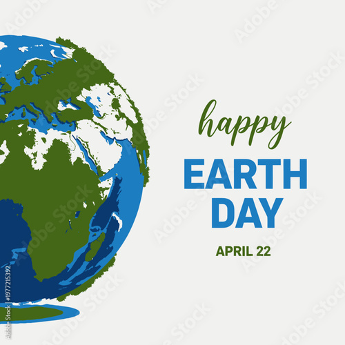 Happy Earth Day Celebration With Globe Illustration