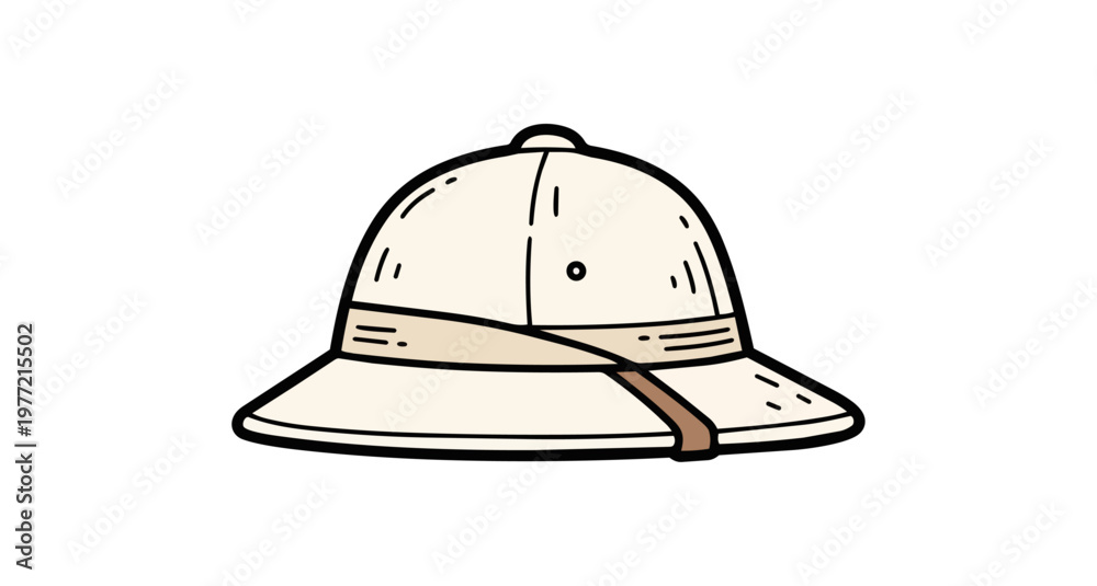 Fototapeta premium Safari helmet illustration on black background