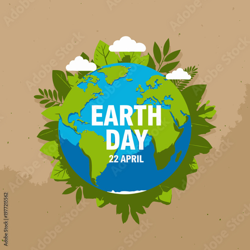 Earth Day 2026 Celebration With Eco Friendly Concept And Green Earth Illustration