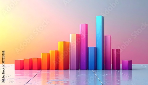 Colorful Bar Chart Representing Growth and Progress.