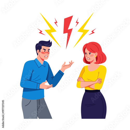 Angry Couple Arguing, Conflict, Disagreement, Relationship Problems, Stress, Emotional Dispute